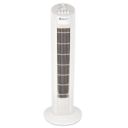 Tecvance Säulenventilator, Turmventilator in weiß | 90° Oszillierender Ventilator mit 3 Geschwindigkeitsstufen | Tower-Ventilator mit Timer mit Zeitschalter von 0 - 120 min -