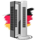 Turmventilator Säulenventilator leise 3 Stärke Stufen Ventilator Schwenkmodus 60° Oszillation drehen 2 h Timer / Std. Timerfunktion 76 cm hoch umweltfreundlich 45 Watt stabiler Standfuß - 1