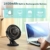 COZII Mini Ventilator, USB Ventilator Clip Ventilator Tischventilator mit LED-Anzeige, 5 Geschwindigkeiten 720° Drehung, 16cm Tragbarer Ventilator Leise für Zuhause, Büro, Outdoor, Reisen (Schwarz) - 4