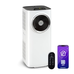 Klarstein Mobile Klimaanlage mit Abluftschlauch, 5-in-1 Klimagerät, Ventilator, Luftentfeuchter, Luftreiniger & Nachtmodus, App-Steuerung, Kleine & Portable für Wohnung & Büro, 10000 BTU - 1