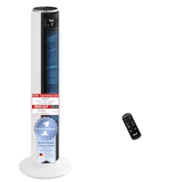Levoit - DC Motor Turmventilator - 20dB sehr leiser Ventilator - 4 Modi/12 Stufen/12 Std Timer - Fan mit Fernbedienung & Kühlung - Tower Fan mit 7,9m/s Geschwindigkeit - 24W Standventilator - 1
