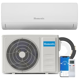 Split Klimaanlage 12000 BTU，4-in-1-Kältegerät mit Heizen, Kühlen, Entfeuchten und Lüften, bis75 m², ultraleise, Fernbedienung & APP, 24h-Timer/Schlaf-/ECO-Energiesparmodus, inkl. Montagematerial - 1