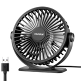 TriPole Ventilator Leiser, Mini Ventilator mit 3 Geschwindigkeiten, USB Tischventilator Leistungsstarker Tragbarer mit 360°Neigung. Elektrischer Ventilator klein für Einsatz Büro, Schlafzimmer,Reisen - 1